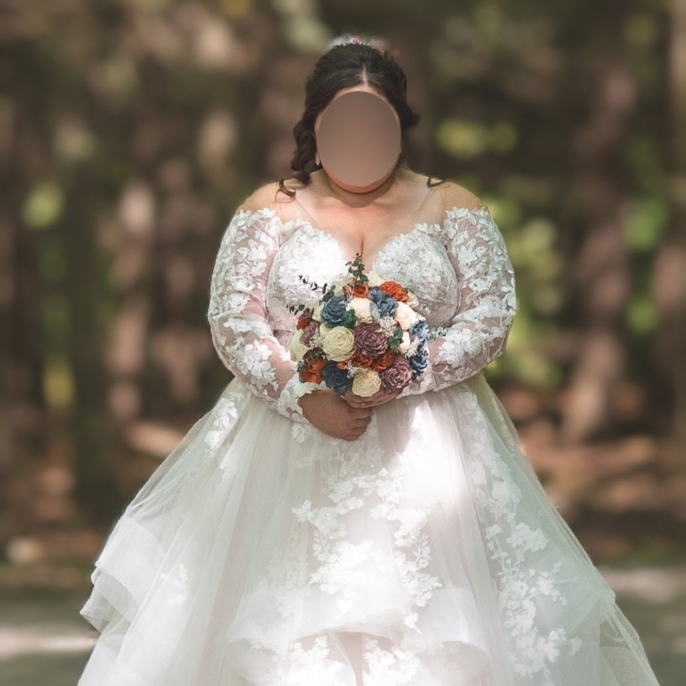 Essence Of Australia Sleeved Plus Size Wedding Dress